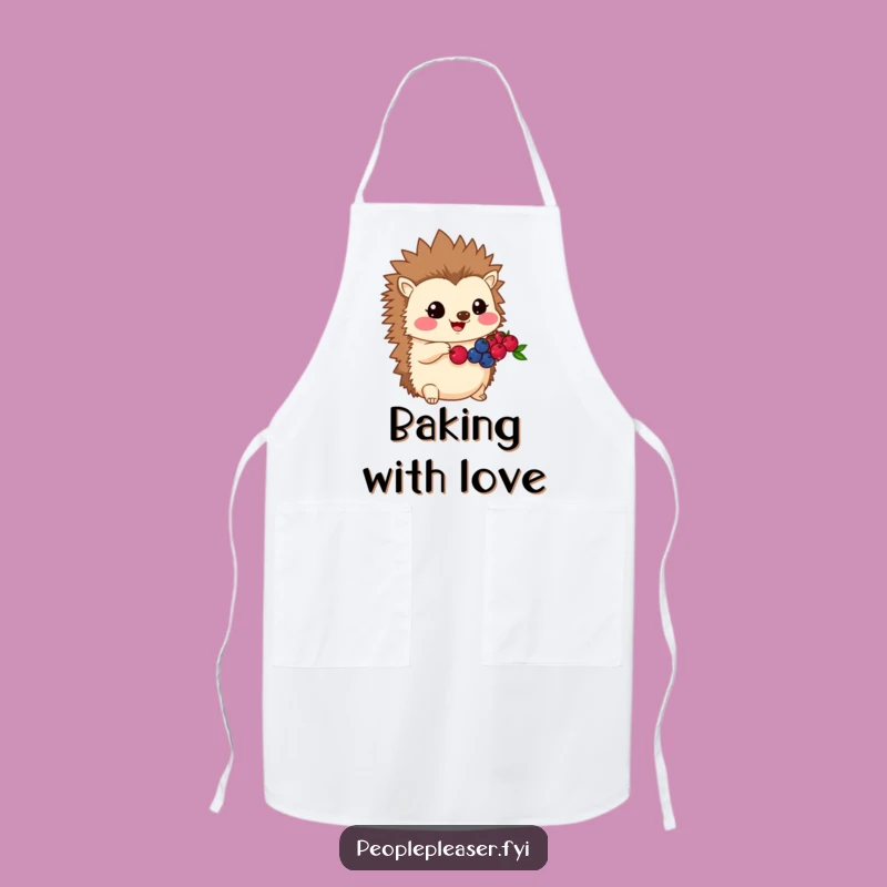 Funny Kawaii Hedgehog Apron, Sharing Chef, Culinary Kindness Gift