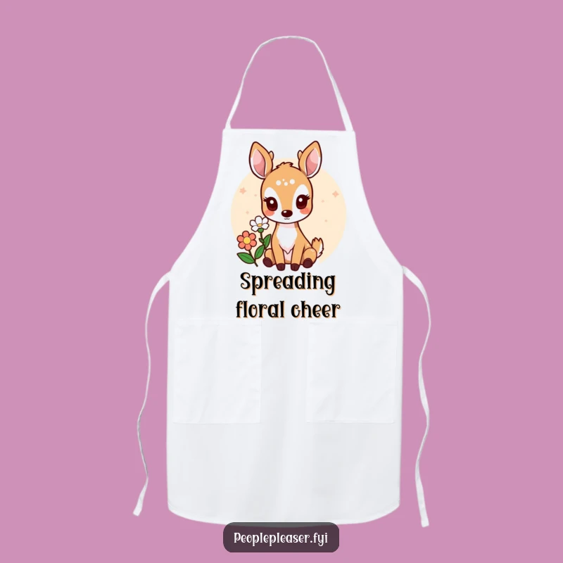 Funny Deer Apron: Cook with Charm and a Sweet Flower Offering