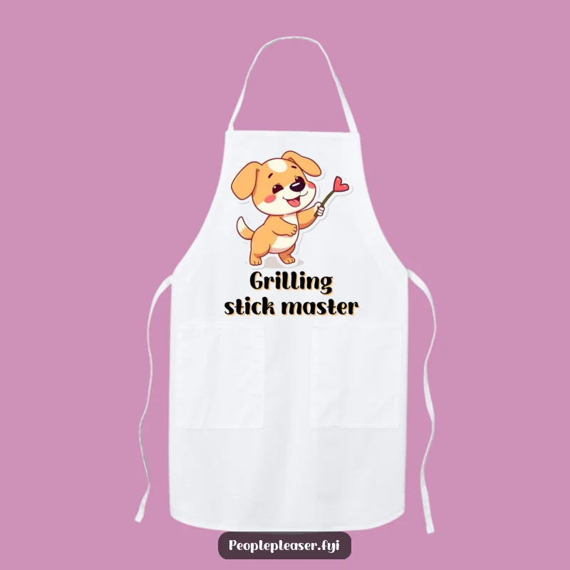 Funny Dog Fetching Stick Apron: Kitchen Fun for Playful Pups