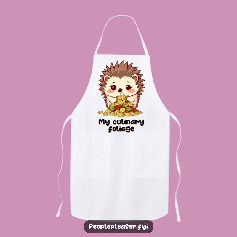 Funny Hedgehog Leaves Apron: Kitchen Organization with Nature's Touch