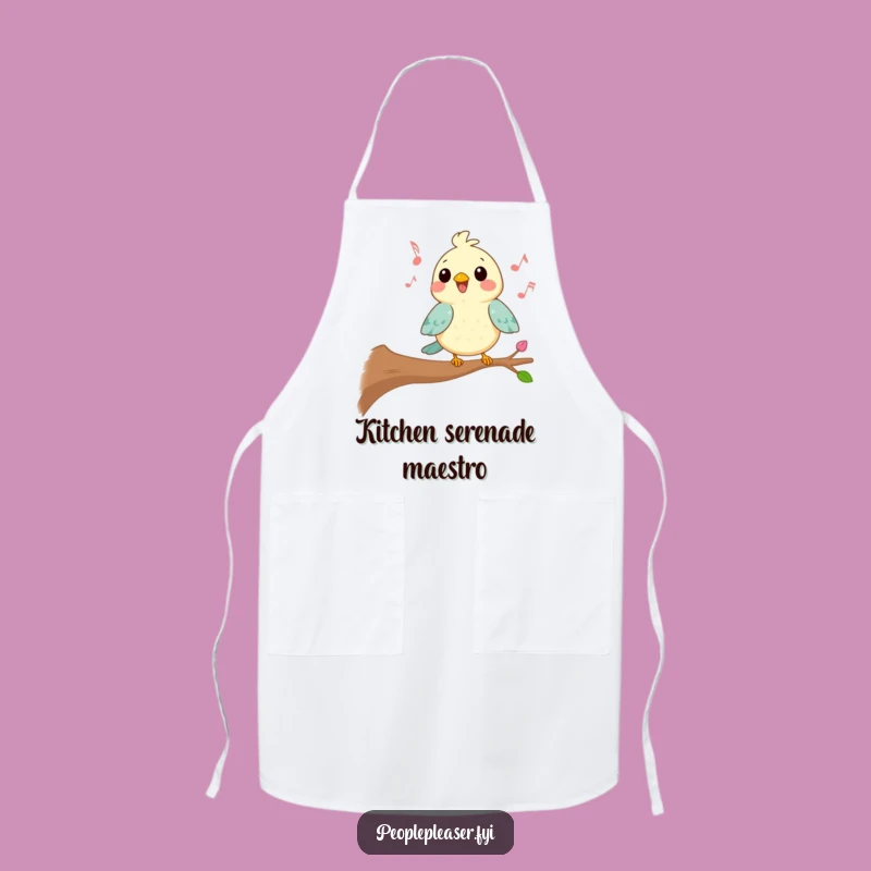 Funny Kawaii Bird Apron, Singing Chef, Culinary Joy Gift
