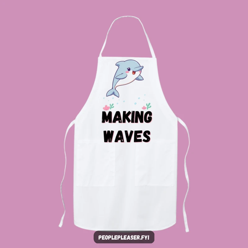 Funny Kawaii Dolphin Apron: Playful Leaping Dolphin for a Chef's Funny Gift