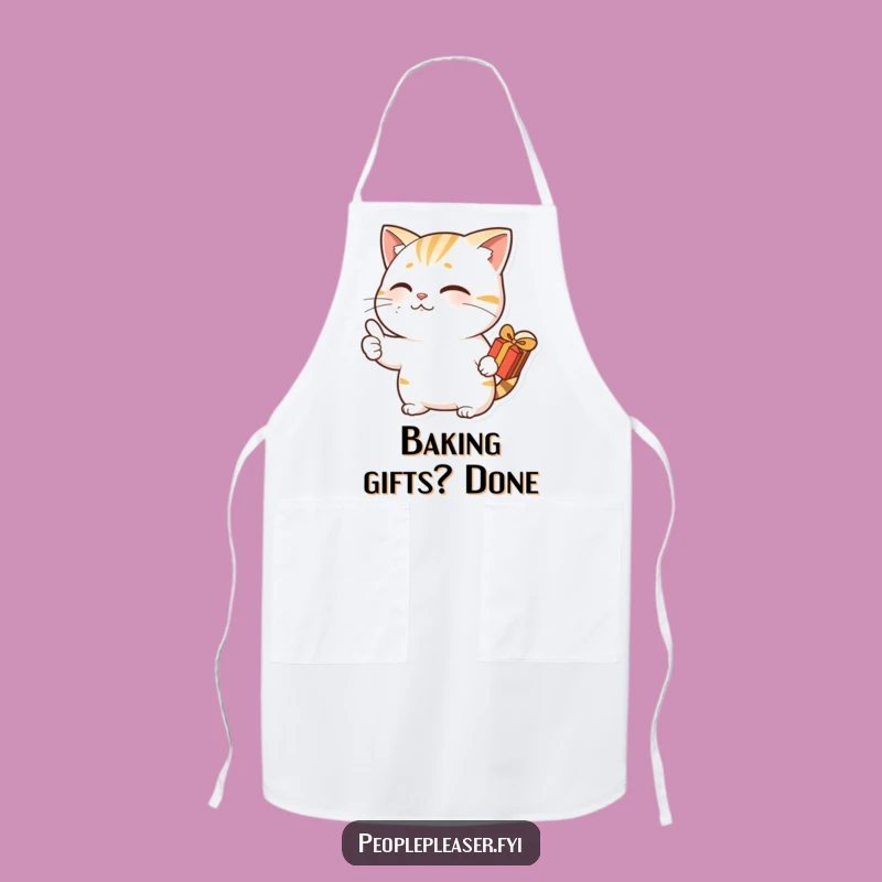 Funny Nodding Cat Thumbs Up Apron - Kitchen Cat Lover Gift Idea