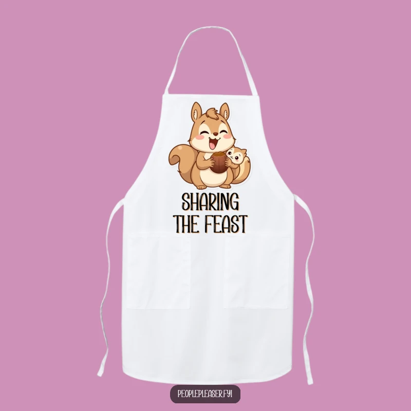 Funny Squirrel Baker Apron: Cute Rodent Sharing Nut, Stylish & Hilarious Cooking Gift!