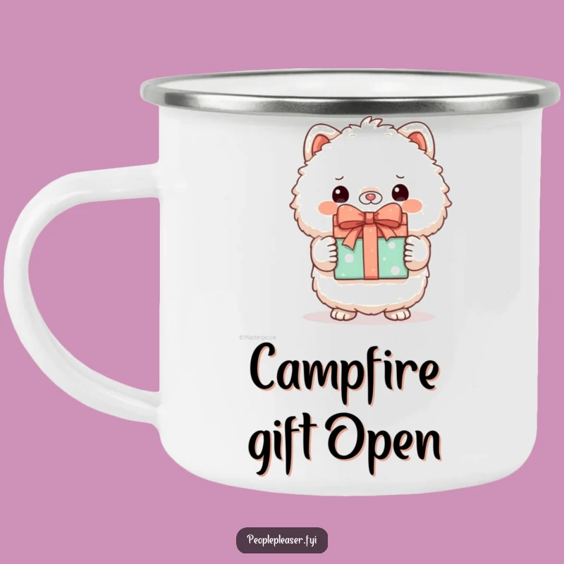 Funny Enamel Camping Mug - Fluffy Animal Gift - Outdoor Gifting Fun
