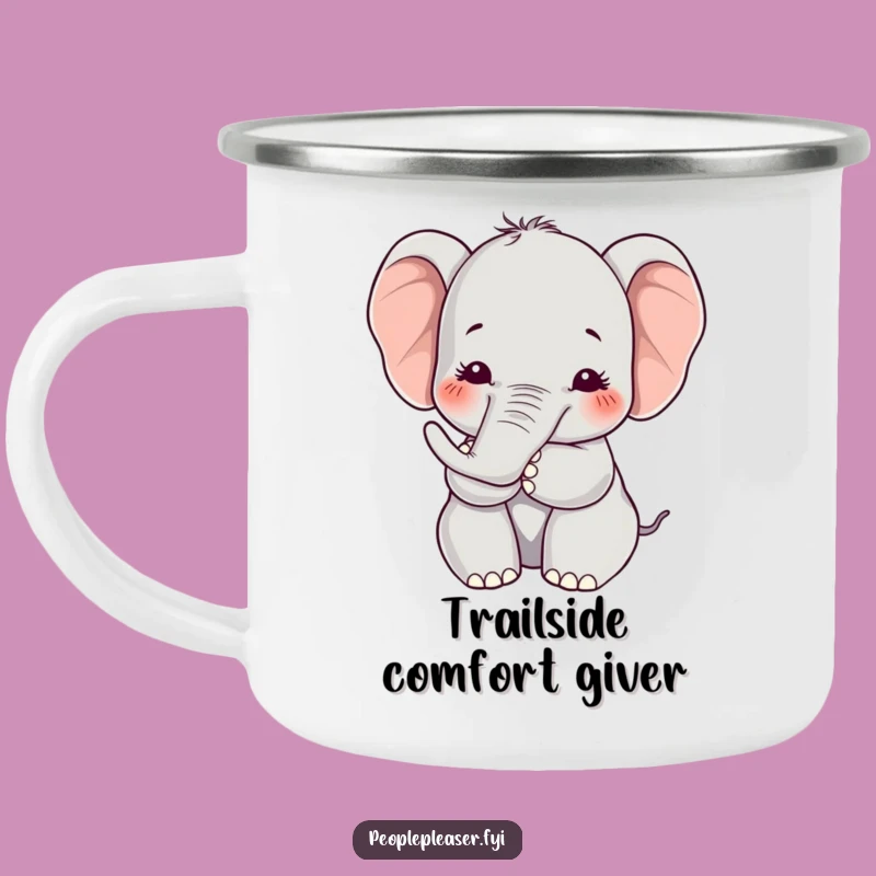 Durable Funny Kawaii Elephant Camping Mug, Hugging Companion, Outdoor Gift
