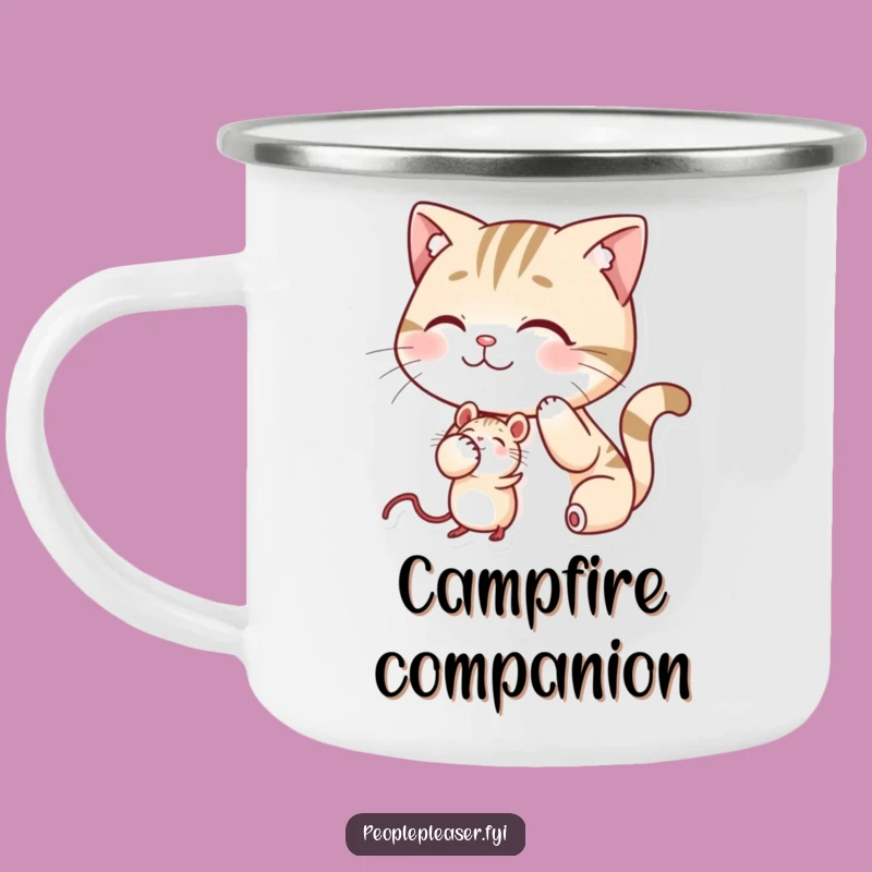 Funny Cat Mouse Camp Mug - Humorous Outdoor Gift