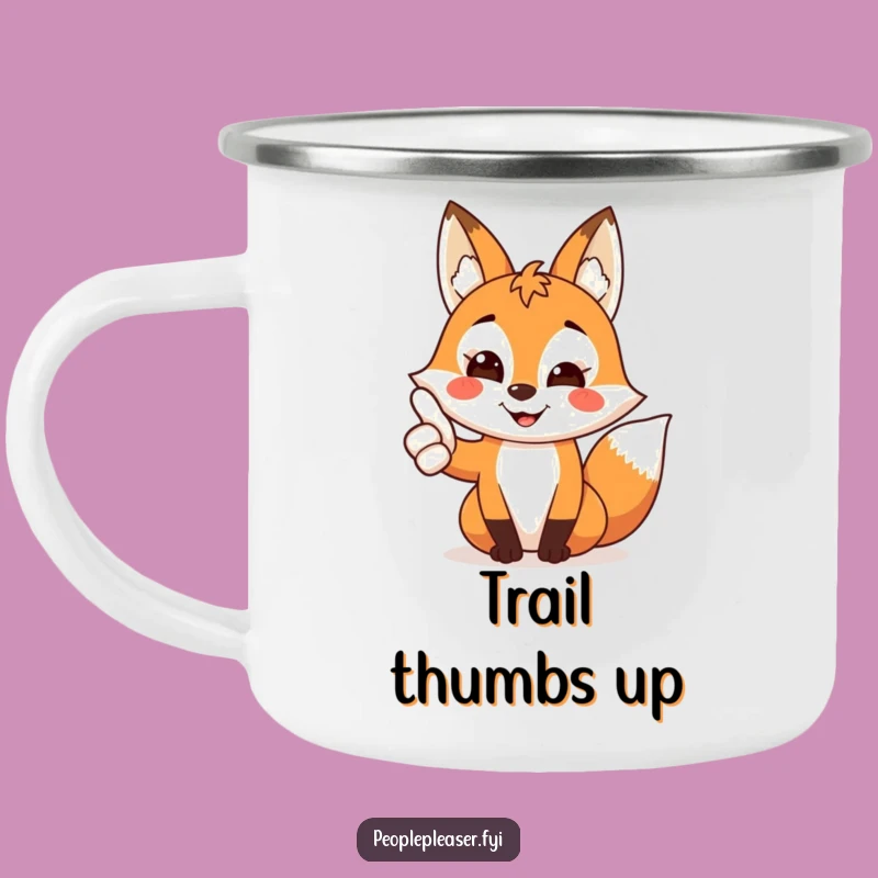Funny Fox Thumbs Up Camping Mug: Fox's Outdoor Approval, Great Funny Gift!