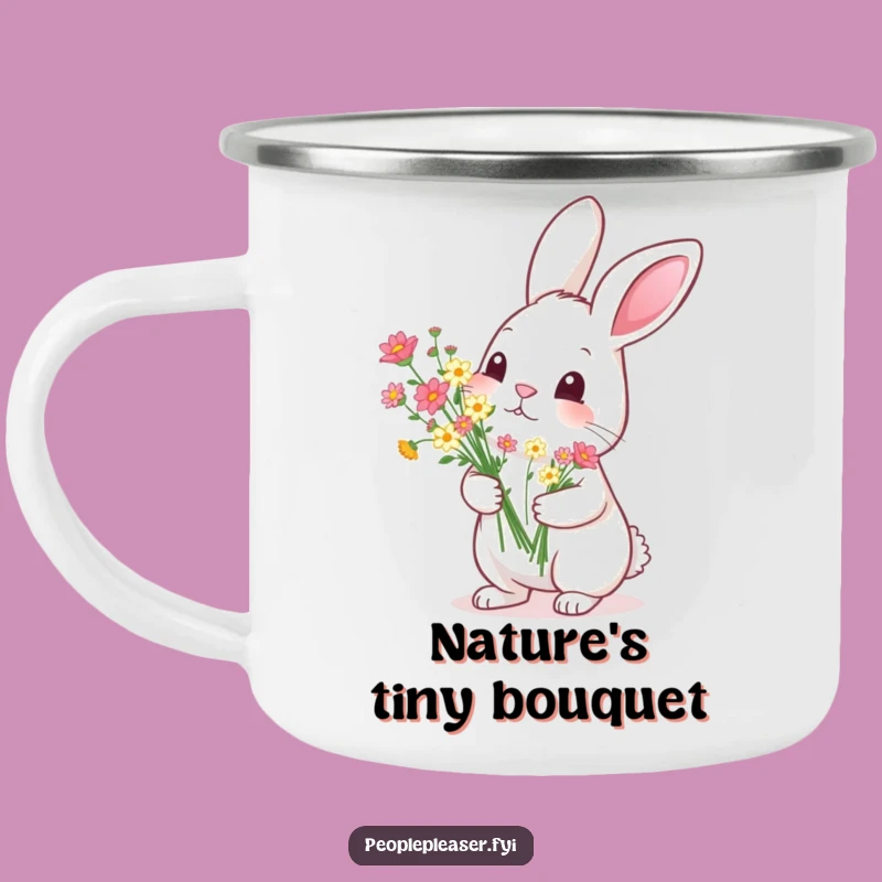 Funny Rabbit Flower Camping Mug: Durable and Funny Gift for Outdoor Adventures