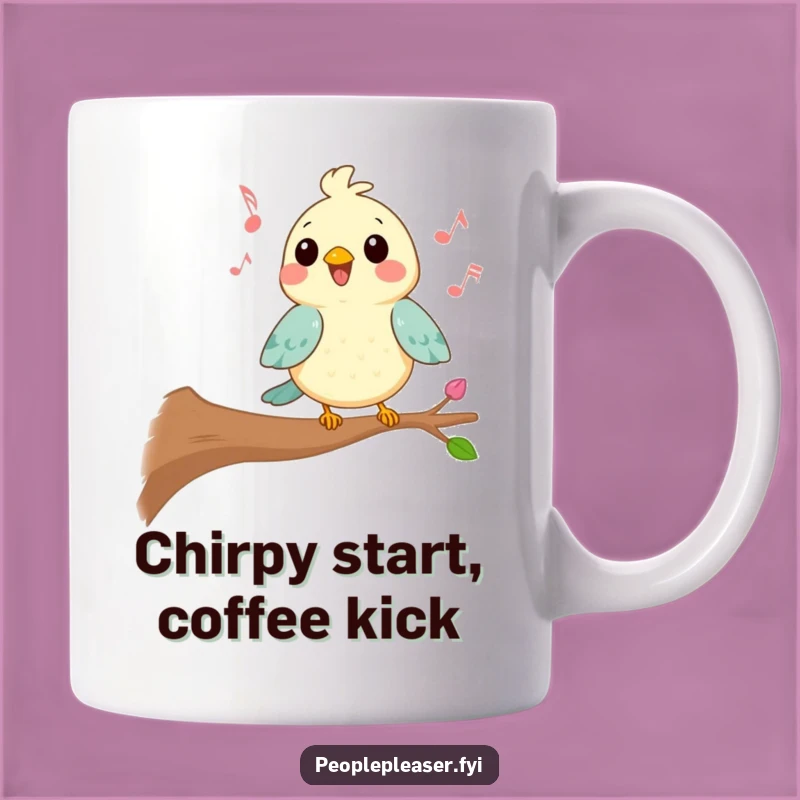 Funny Kawaii Bird Mug, Cheerful Singer, Joyful Gift for Music Lovers