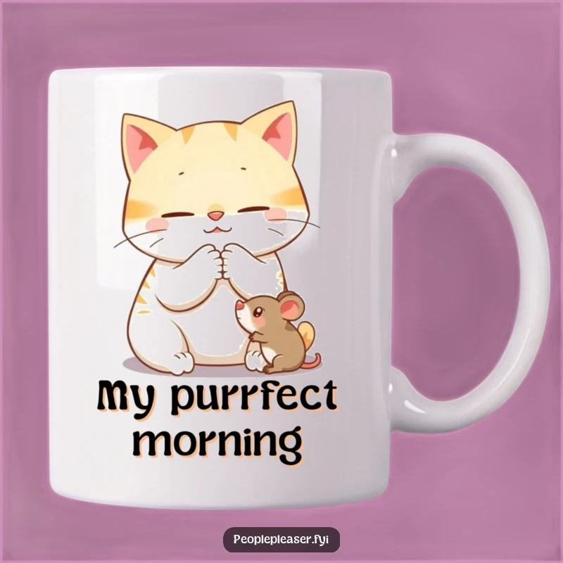 Funny Cat Grooming Mouse Mug: Cozy and Hilarious Pet Lover Gift