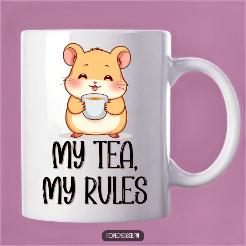 Funny Hamster Tea Lover Mug: Adorable Rodent Serving Hot Brew, Perfect Funny Gift!