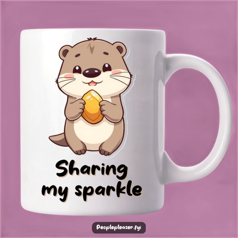 Funny Playful Otter Mug: Sharing Friend's Joyful Gift
