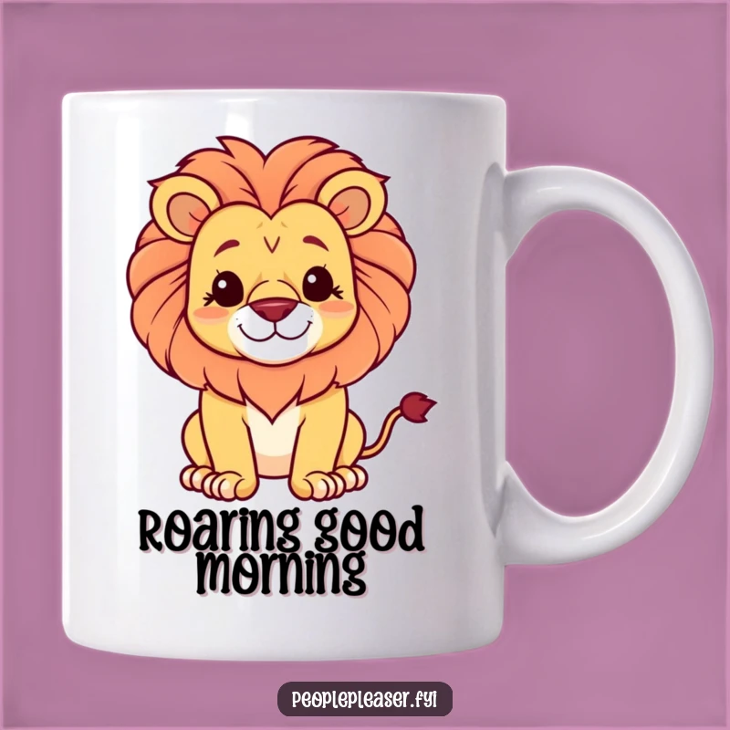 Funny Proud Lion Mug: Gentle King's Regal Smile Gift