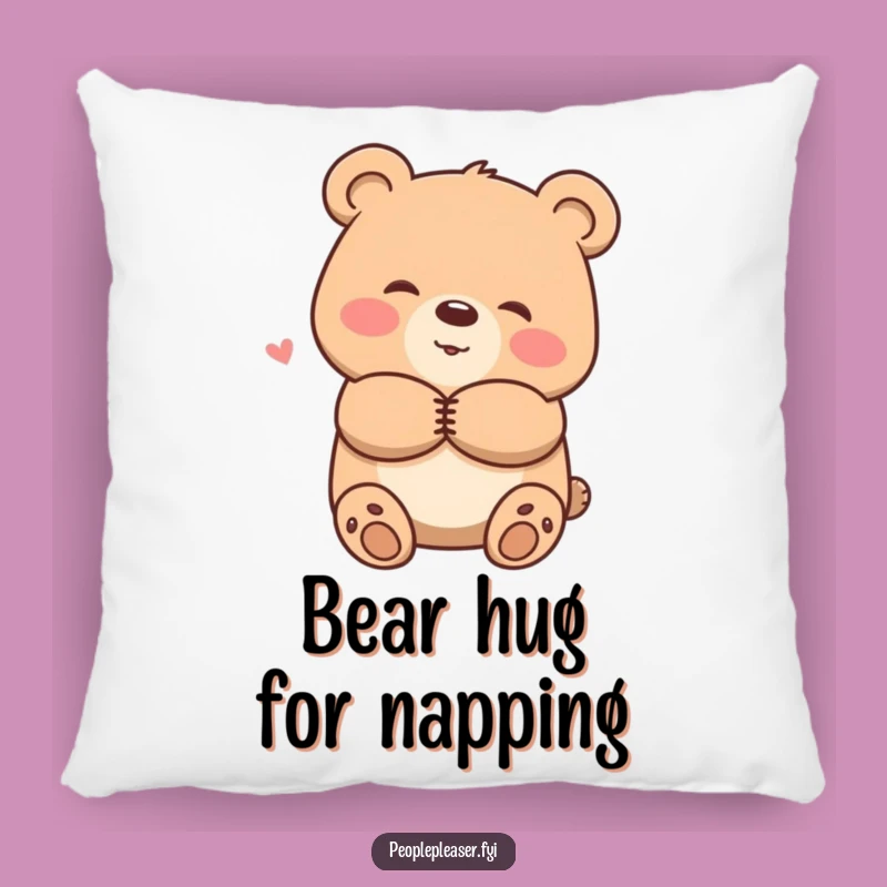 Funny Smiling Bear Hug Pillow - Cozy Comfort Accent Pillow Gift