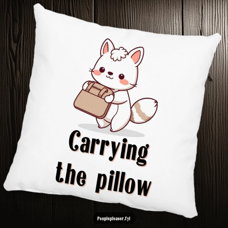 Funny Pillow: An animal character carrying a large bag, symbolizing helpfulness and companionship.