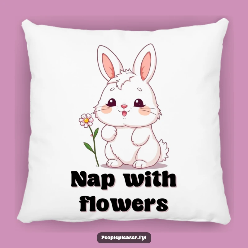 Funny Bunny Flower Pillow: Cozy Comfort & Hilarious Accent for Cheerful Homes