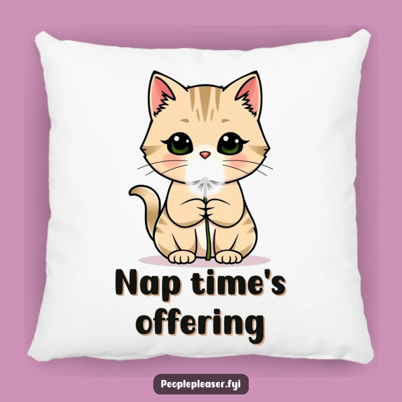 Funny Cat Pillow: Charming Dandelion Puff Accent, A Soft And Cozy Gift