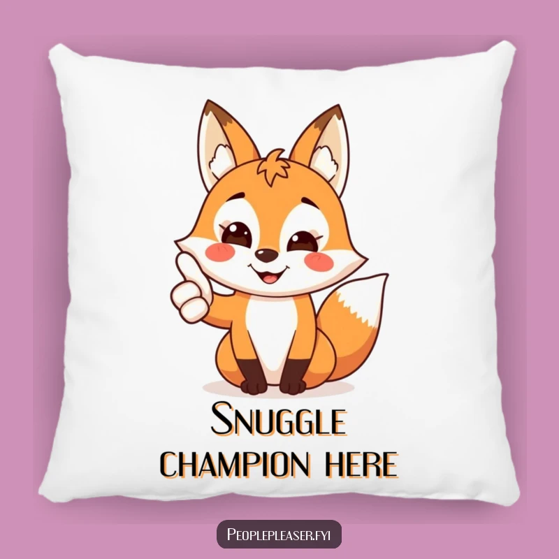 Funny Fox Thumbs Up Pillow: Cozy Vixen's Comfort, Soft & Funny Gift!