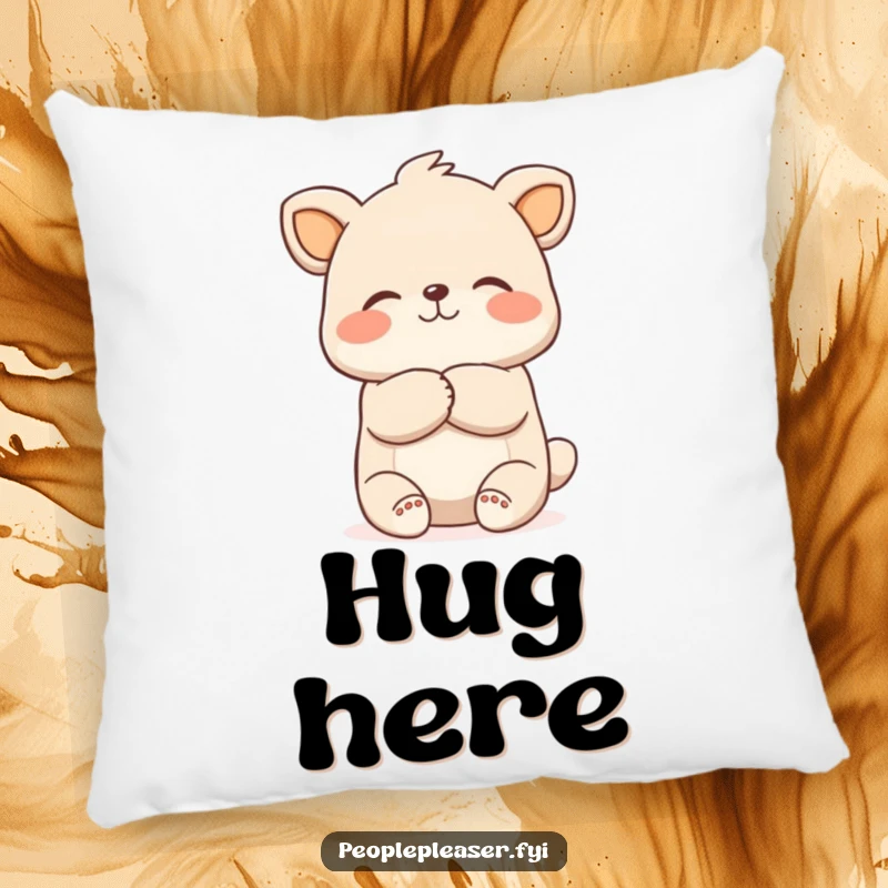 Funny Hugging Animal Pillow: A soft, decorative pillow with a lovable animal character giving a reassuring hug.