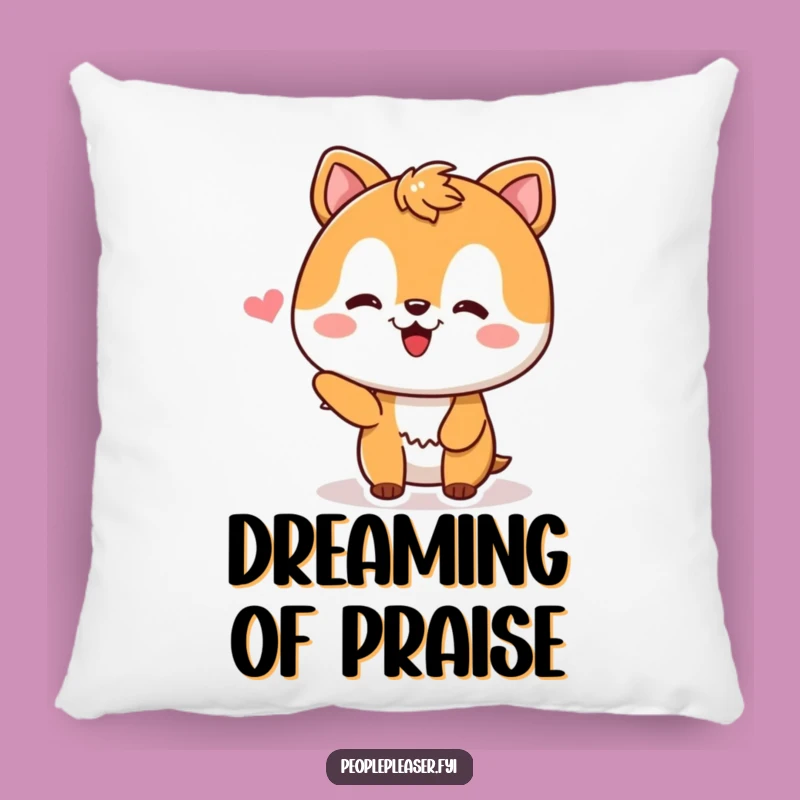 Funny Pillow: Pleased Animal Receives Compliment, Cozy Comfort for the Happy Heart Gift