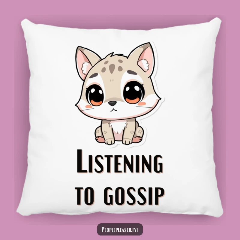 Funny Pillow: Curious Animal Listening Intently, Cozy Comfort for the Thoughtful Soul Gift