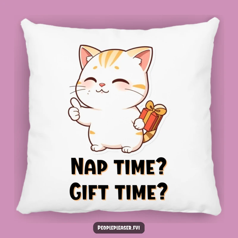 Funny Nodding Cat Thumbs Up Pillow - Comfy Cat Accent Pillow Gift
