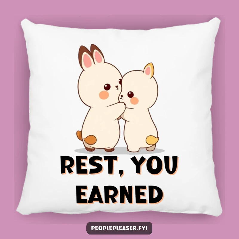 Funny Accent Pillow - Encouraging Animal Pat - Cozy & Comforting Gift