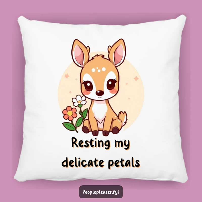 Cozy Funny Deer Pillow: Sweet Flower Offering for Comfort and Joy