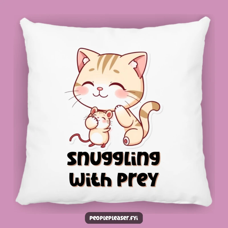 Funny Cat Mouse Pillow - Cozy Humorous Gift