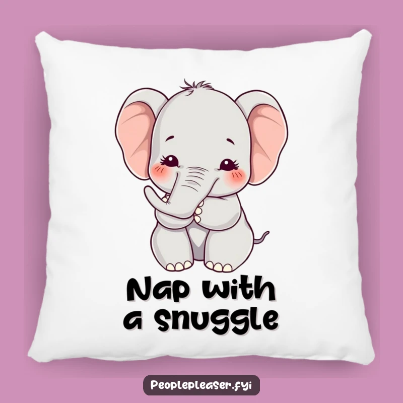 Soft Funny Kawaii Elephant Pillow, Huggable Comfort, Cozy Affection Gift
