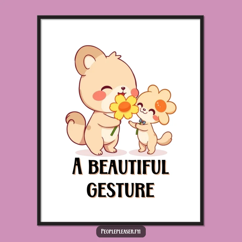 Funny Gifting Animal Digital Art - Printable Kindness Decor