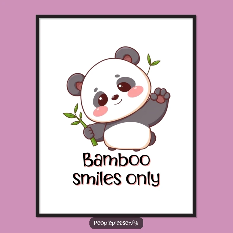 Funny Panda Bamboo Digital Art: Instant Sweet Decor for Your Space