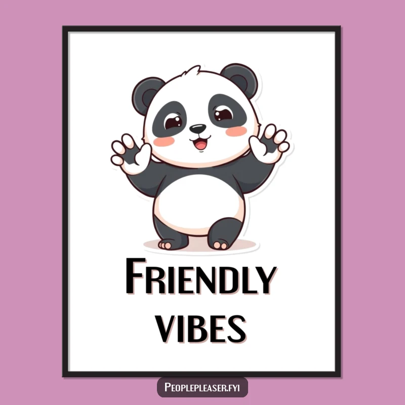 Funny Panda Greeting Digital Print: Cute Character Art, Instant Download Hilarious Gift!