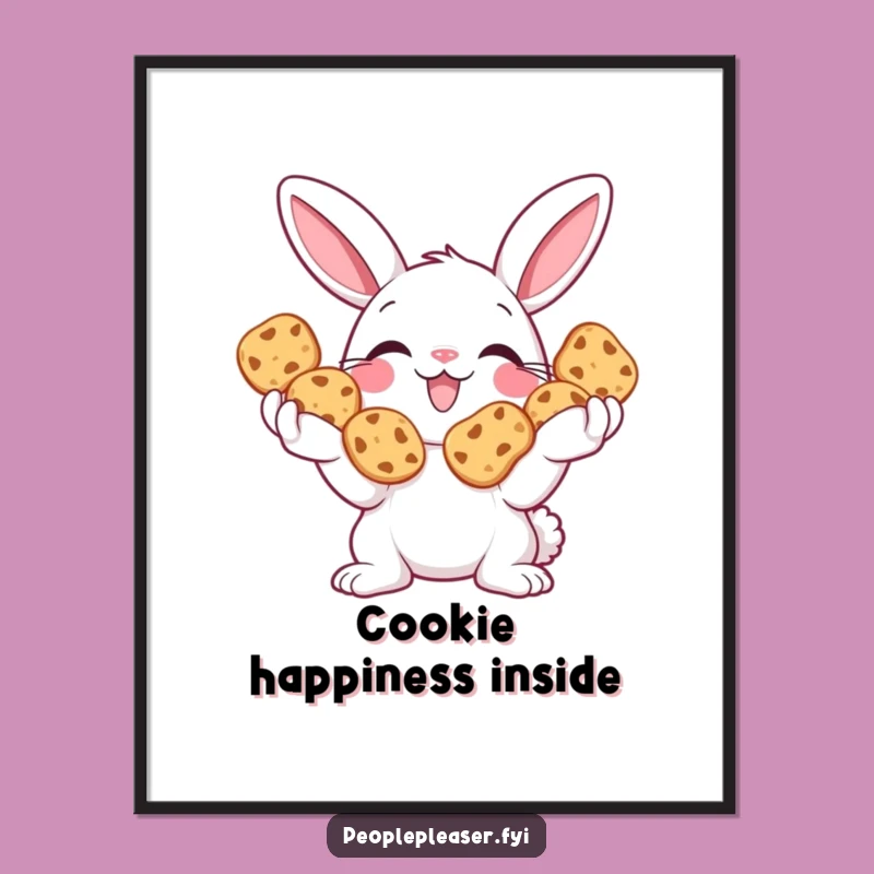 Funny Bunny Cookie Digital Art: Sweet Sprites' Creation, Instant Funny Gift for Walls!