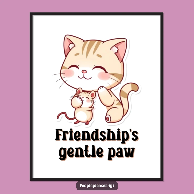 Funny Cat Mouse Digital Art - Instant Humorous Decor Gift