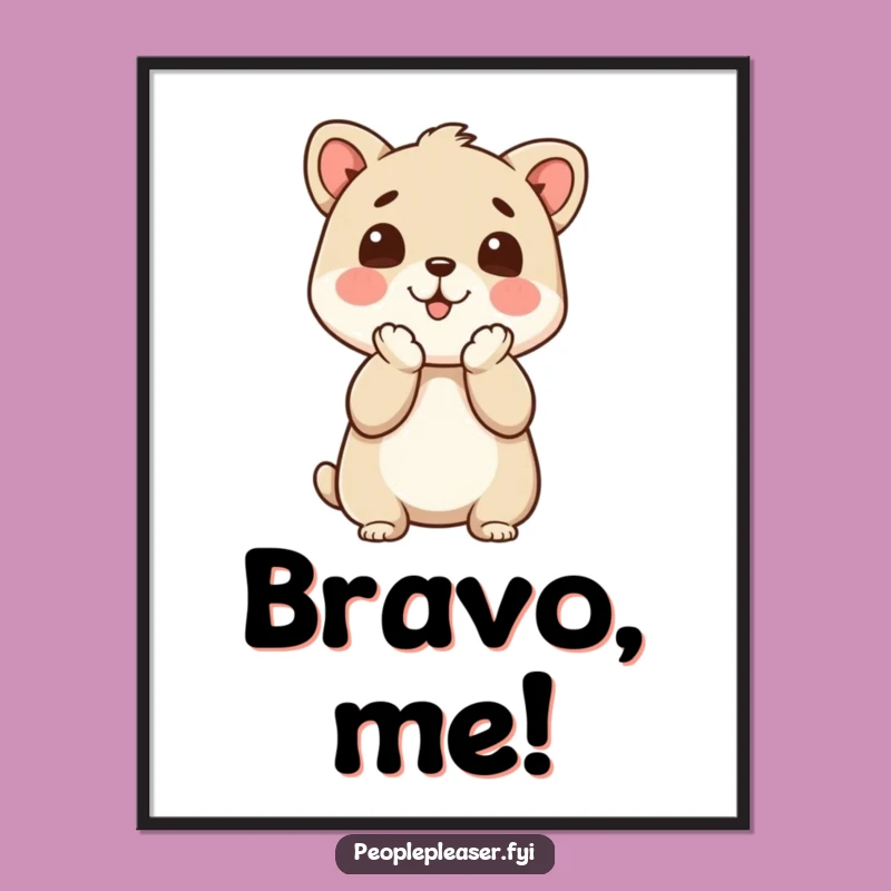 Funny Digital Art - Animal Clapping, Instant Download Funny Gift Printable!