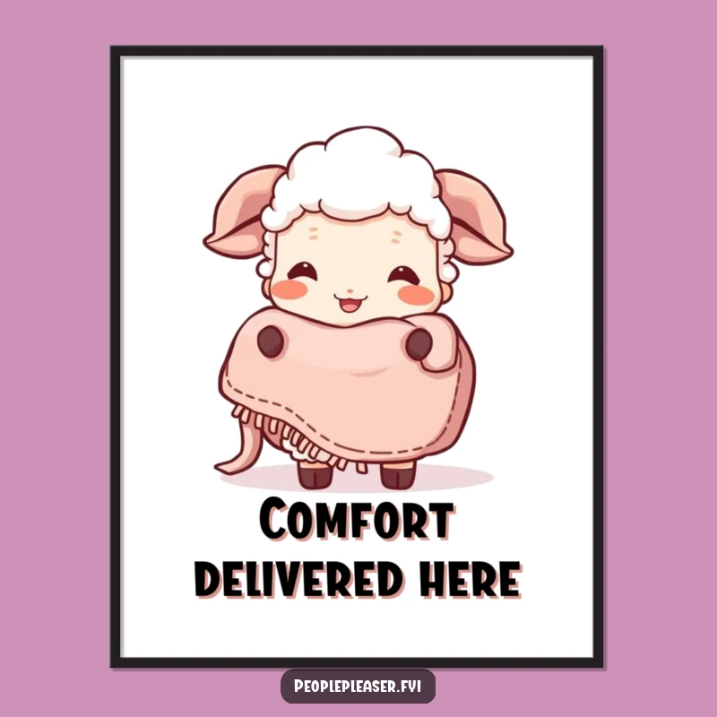 Funny Giggling Sheep Blanket Digital Print: Bring Cozy Humor Home!