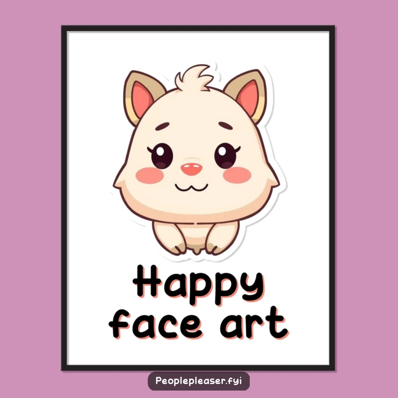 Funny Happy Animal Digital Art: Satisfied Character's Joy, Instant Funny Gift