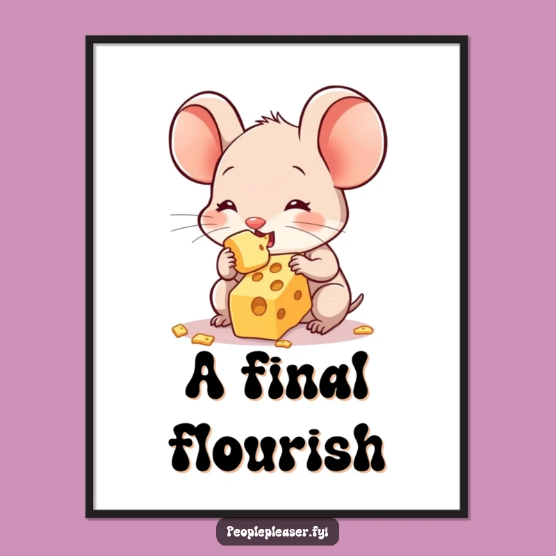 Funny Sweet Mouse Digital Art - Hilarious Cheese-Sharing Scene for Your Walls!