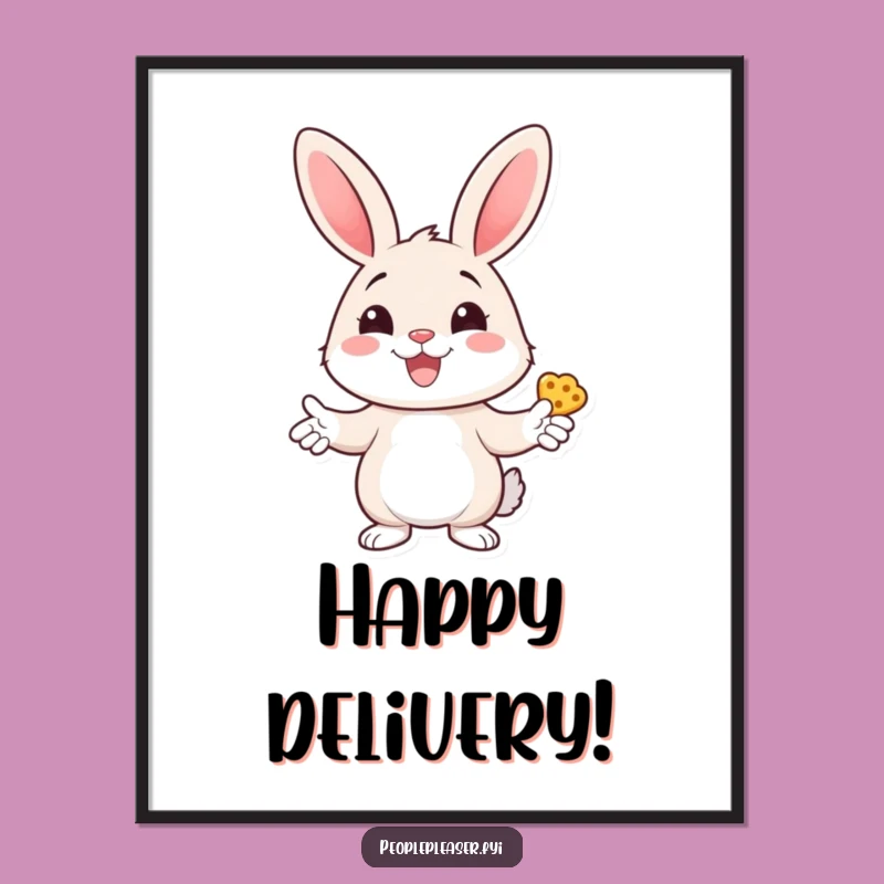 Funny Bunny Treats Digital Art: Cheerful Sweetness for Your Walls!