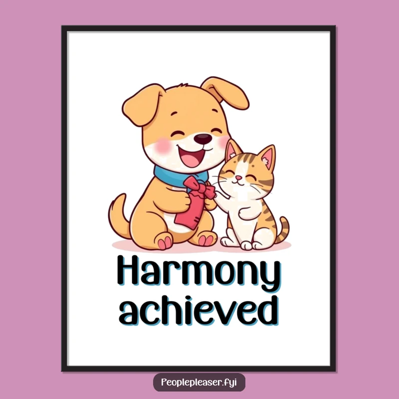 Funny Dog Cat Digital Art - Instant Humorous Decor Gift