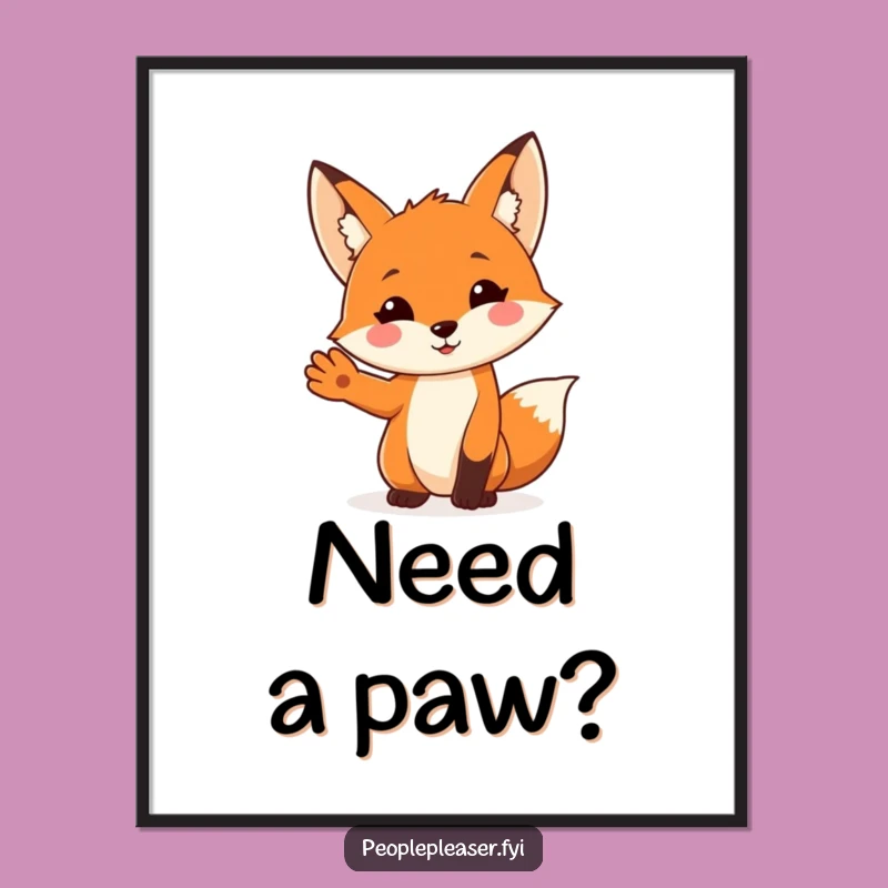 Funny Fox Helping Paw Digital Print: Decorate with Assistance and Humor!