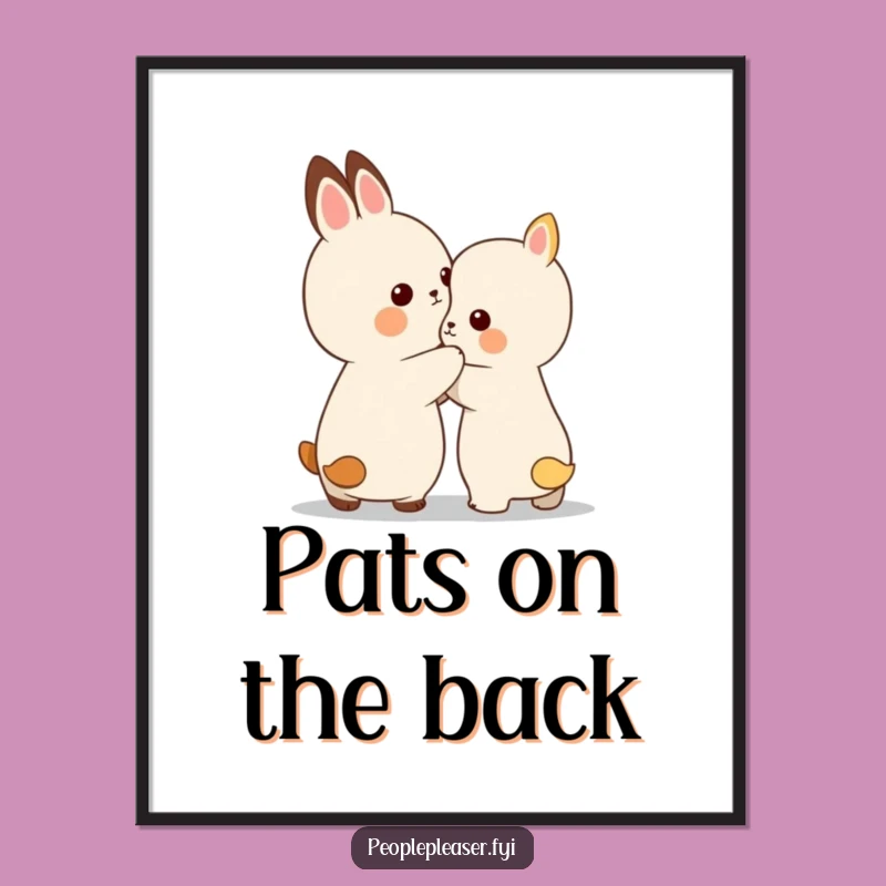 Funny Digital Art - Encouraging Animal Pat - Instant Download Decor