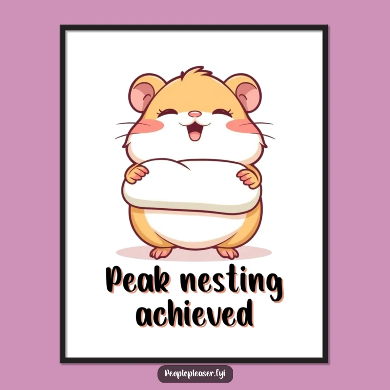 Funny Hamster Nest Digital Art - Instant Cozy Download Gift