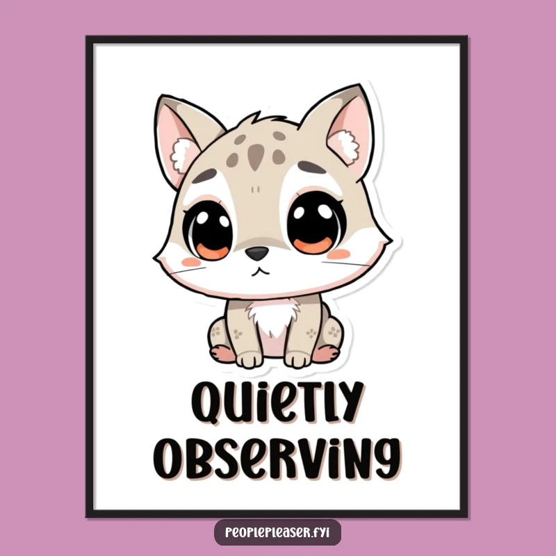 Funny Digital Art Print: Curious Animal Listening Intently, Whimsical Artwork for Instant Intrigue Gift