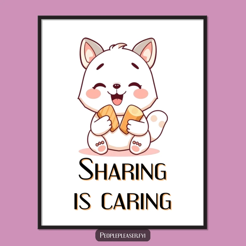 Funny Happy Animal Sharing Treat Digital Art - Instant Joyful Decor and a Gift!