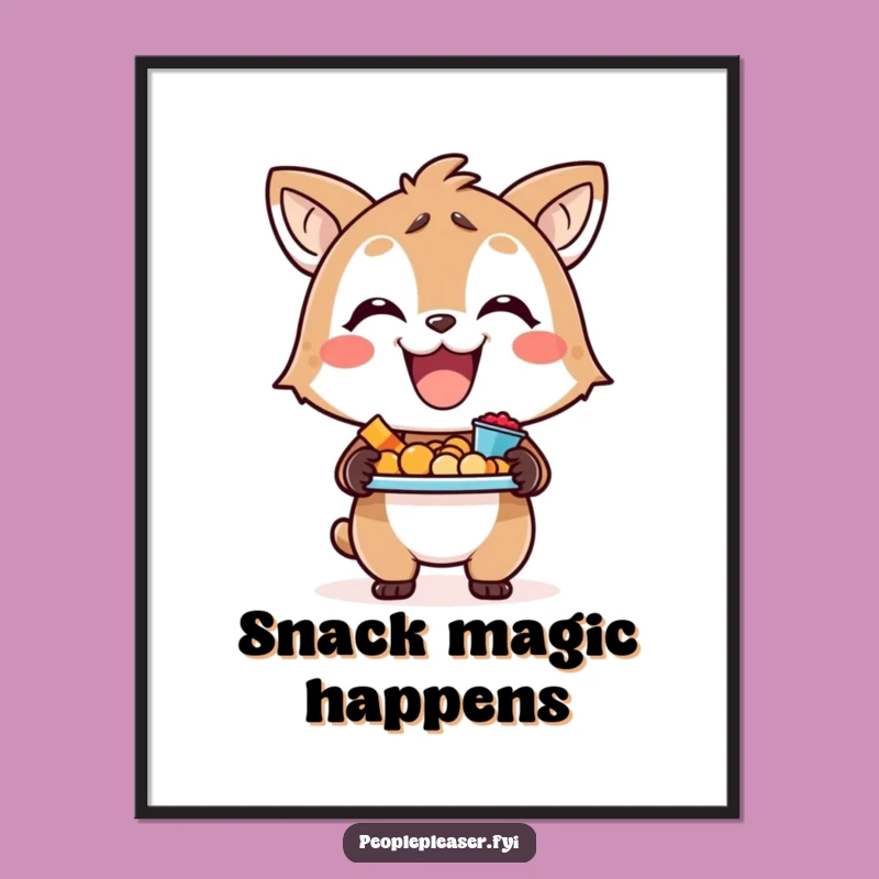 Funny Digital Art - Smiling Animal Snacks - Instant Download Decor