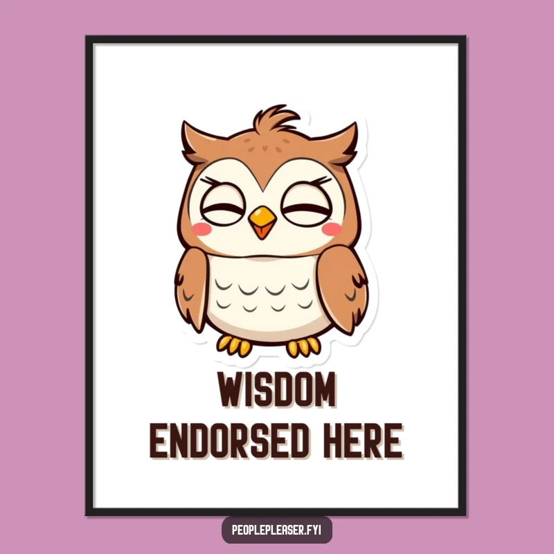 Funny Owl Nodding Digital Print: Decorate with Wisdom and Humor!