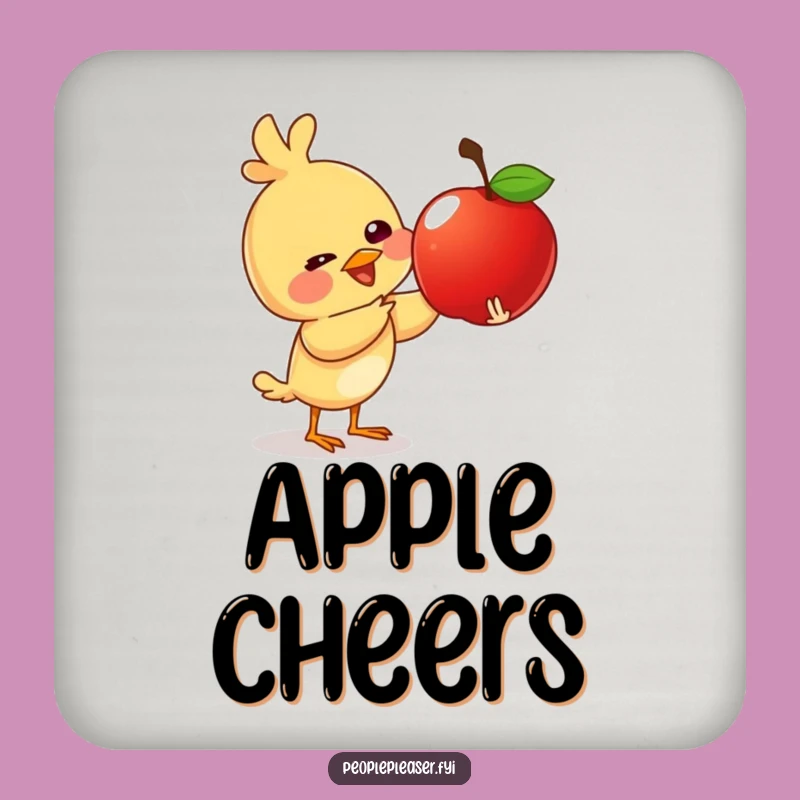 Funny Giggling Bird Apple Coaster - Protect Surfaces with Charm